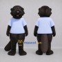 Custom Brown and Light Blue Beaver Mascot Costume Adult Full Body Suit for Nature Events