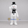 Custom White and Black Snowman Mascot Costume Adult Full Body Suit for Winter Events Custom White and Black Snowman Mascot Costume Adult Full Body Suit for Winter Events