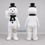 Custom White and Black Snowman Mascot Costume Adult Full Body Suit for Winter Events