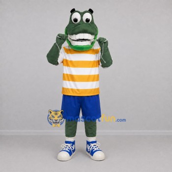 Custom Green and Yellow Hippo Mascot Costume Adult Full Body Suit for Health Events Custom Green and Yellow Hippo Mascot Costume Adult Full Body Suit for Health Events