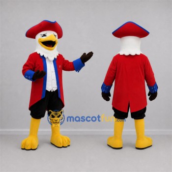 Custom White and Red Patriot Eagle Mascot Costume Adult Full Body Suit for Patriotic Events
