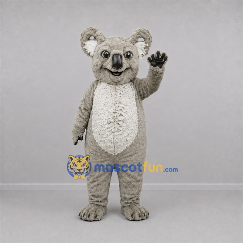 Custom Gray and White Koala Mascot Costume Adult Full Body Suit for Wildlife Events Custom Gray and White Koala Mascot Costume Adult Full Body Suit for Wildlife Events