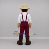 Custom White and Burgundy Farmer Mascot Costume Adult Full Body Suit for Harvest Festivals Custom White and Burgundy Farmer Mascot Costume Adult Full Body Suit for Harvest Festivals