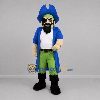 Custom Blue and Green Pirate Captain Mascot Costume Adult Full Body Suit for Pirate Parties Custom Blue and Green Pirate Captain Mascot Costume Adult Full Body Suit for Pirate Parties