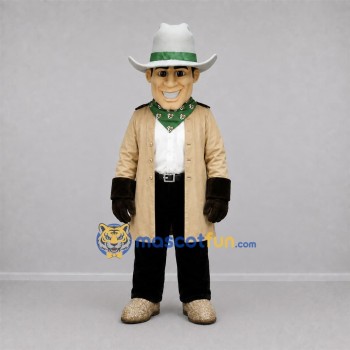 Custom Tan and White Cowboy Mascot Costume Adult Full Body Suit for Western Events