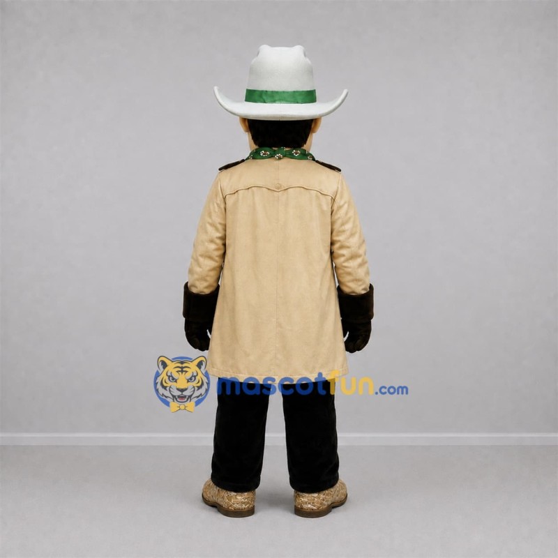 Custom Tan and White Cowboy Mascot Costume Adult Full Body Suit for Western Events Custom Tan and White Cowboy Mascot Costume Adult Full Body Suit for Western Events
