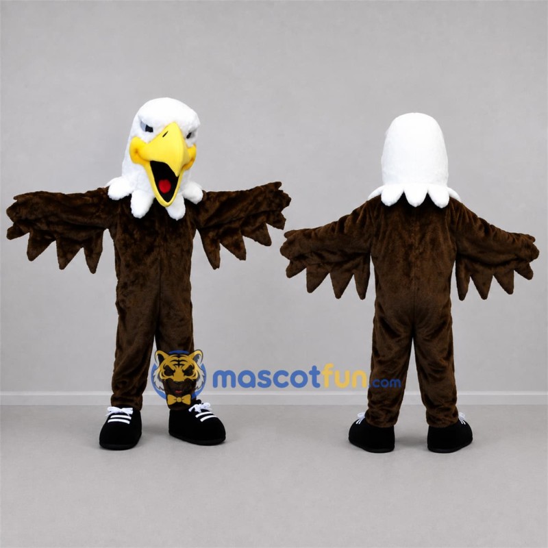Custom Brown and White Bald Eagle Mascot Costume Adult Full Body Suit for Sports Events Custom Brown and White Bald Eagle Mascot Costume Adult Full Body Suit for Sports Events