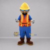 Custom Blue and Orange Construction Worker Mascot Costume Adult Full Body Suit for Community Events Custom Blue and Orange Construction Worker Mascot Costume Adult Full Body Suit for Community Events
