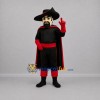 Custom Black and Red Caped Hero Mascot Costume Adult Full Body Suit for Stage Performances Custom Black and Red Caped Hero Mascot Costume Adult Full Body Suit for Stage Performances