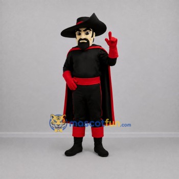 Custom Black and Red Caped Hero Mascot Costume Adult Full Body Suit for Stage Performances Custom Black and Red Caped Hero Mascot Costume Adult Full Body Suit for Stage Performances