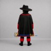 Custom Black and Red Caped Hero Mascot Costume Adult Full Body Suit for Stage Performances Custom Black and Red Caped Hero Mascot Costume Adult Full Body Suit for Stage Performances
