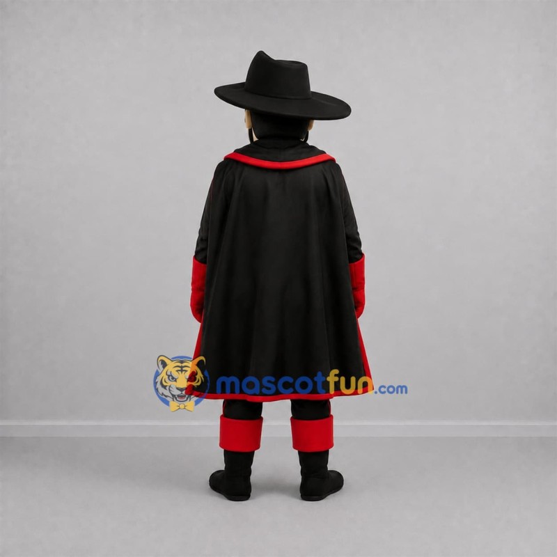 Custom Black and Red Caped Hero Mascot Costume Adult Full Body Suit for Stage Performances Custom Black and Red Caped Hero Mascot Costume Adult Full Body Suit for Stage Performances