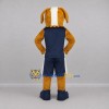 Custom Tan and Navy Blue Dog Mascot Costume Adult Full Body Suit for Sports Events Custom Tan and Navy Blue Dog Mascot Costume Adult Full Body Suit for Sports Events