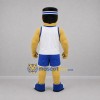 Custom White and Blue Torchbearer Mascot Costume Adult Full Body Suit for Sports Events Custom White and Blue Torchbearer Mascot Costume Adult Full Body Suit for Sports Events