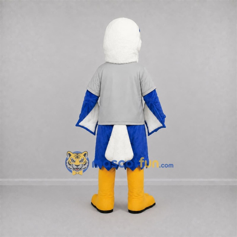 Custom White and Blue Eagle Mascot Costume Adult Full Body Suit for Sports Events Custom White and Blue Eagle Mascot Costume Adult Full Body Suit for Sports Events