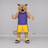 Custom Tan and Purple Wildcat Mascot Costume Adult Full Body Suit for Sports Events Custom Tan and Purple Wildcat Mascot Costume Adult Full Body Suit for Sports Events