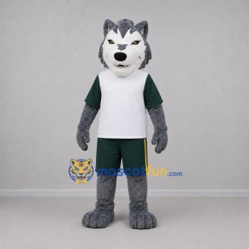 Custom Gray and White Husky Dog Mascot Costume Adult Full Body Suit for Sports Events Custom Gray and White Husky Dog Mascot Costume Adult Full Body Suit for Sports Events