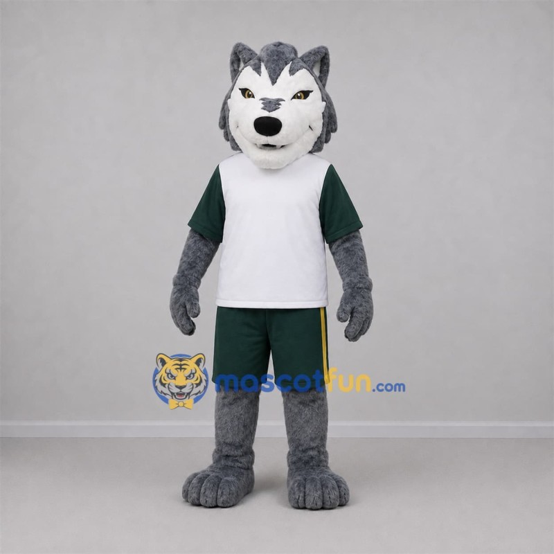 Custom Gray and White Husky Dog Mascot Costume Adult Full Body Suit for Sports Events Custom Gray and White Husky Dog Mascot Costume Adult Full Body Suit for Sports Events