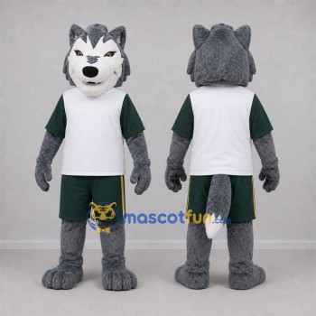Custom Gray and White Husky Dog Mascot Costume Adult Full Body Suit for Sports Events