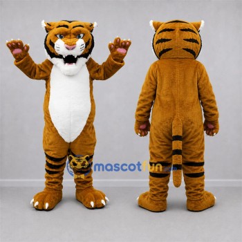 Custom Orange and Black Tiger Mascot Costume Adult Full Body Suit for Wildlife Events