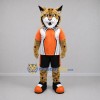 Custom Tan and Orange Lynx Mascot Costume Adult Full Body Suit for Sports Events