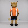 Custom Tan and Orange Lynx Mascot Costume Adult Full Body Suit for Sports Events