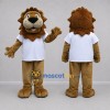 Custom Brown and White Lion Mascot Costume Adult Full Body Suit for School Events Custom Brown and White Lion Mascot Costume Adult Full Body Suit for School Events