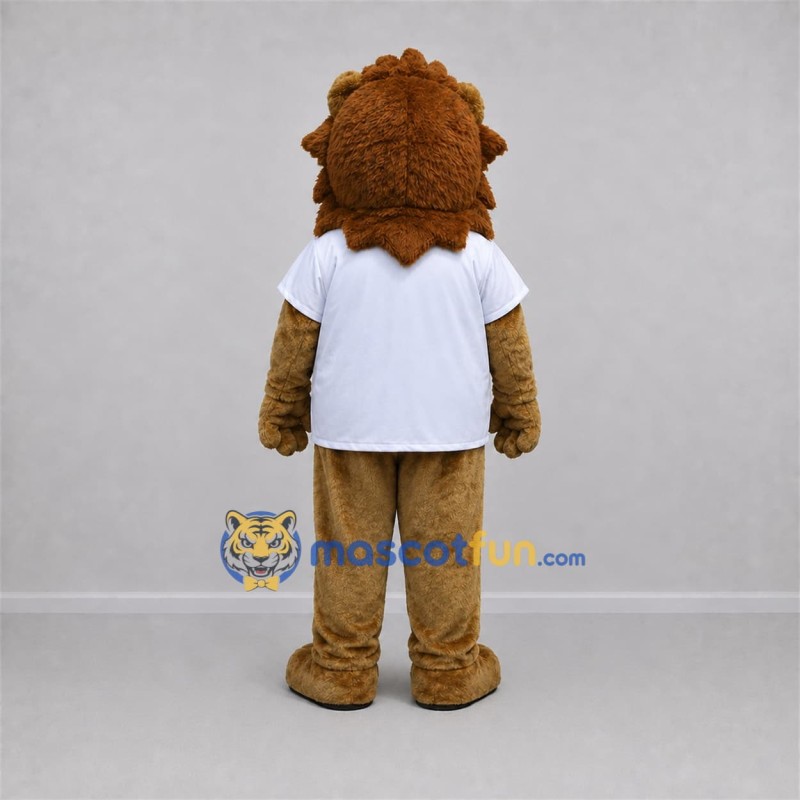 Custom Brown and White Lion Mascot Costume Adult Full Body Suit for School Events Custom Brown and White Lion Mascot Costume Adult Full Body Suit for School Events