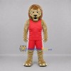 Custom Tan and Red Lion Mascot Costume Adult Full Body Suit for Sports Events