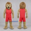 Custom Tan and Red Lion Mascot Costume Adult Full Body Suit for Sports Events