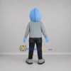 Custom Light Blue and Gray Fish Mascot Costume Adult Full Body Suit for Ocean Events Custom Light Blue and Gray Fish Mascot Costume Adult Full Body Suit for Ocean Events
