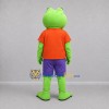 Custom Green and Orange Frog Mascot Costume Adult Full Body Suit for School Events