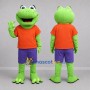 Custom Green and Orange Frog Mascot Costume Adult Full Body Suit for School Events