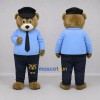 Custom Brown and Blue Uniformed Bear Mascot Costume Adult Full Body Suit for Community Events Custom Brown and Blue Uniformed Bear Mascot Costume Adult Full Body Suit for Community Events