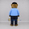 Custom Brown and Blue Uniformed Bear Mascot Costume Adult Full Body Suit for Community Events Custom Brown and Blue Uniformed Bear Mascot Costume Adult Full Body Suit for Community Events