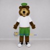Custom Brown and Green Bear Mascot Costume Adult Full Body Suit for School Events Custom Brown and Green Bear Mascot Costume Adult Full Body Suit for School Events