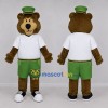 Custom Brown and Green Bear Mascot Costume Adult Full Body Suit for School Events Custom Brown and Green Bear Mascot Costume Adult Full Body Suit for School Events