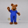 Custom Brown and Blue Bear Mascot Costume Adult Full Body Suit for School Events Custom Brown and Blue Bear Mascot Costume Adult Full Body Suit for School Events