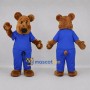 Custom Brown and Blue Bear Mascot Costume Adult Full Body Suit for School Events