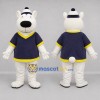 Custom White and Navy Blue Polar Bear Mascot Costume Adult Full Body Suit for Winter Events Custom White and Navy Blue Polar Bear Mascot Costume Adult Full Body Suit for Winter Events
