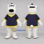 Custom White and Navy Blue Polar Bear Mascot Costume Adult Full Body Suit for Winter Events