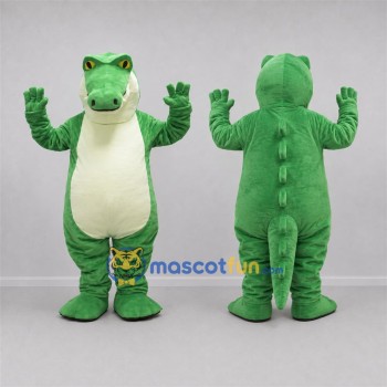 Custom Green and Cream Crocodile Mascot Costume Adult Full Body Suit for Wildlife Events
