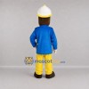 Custom Blue and Yellow Firefighter Mascot Costume Adult Full Body Suit for Community Events