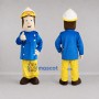 Custom Blue and Yellow Firefighter Mascot Costume Adult Full Body Suit for Community Events