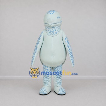 Custom Pale Blue and White Sea Turtle Mascot Costume Adult Full Body Suit for Ocean Events Custom Pale Blue and White Sea Turtle Mascot Costume Adult Full Body Suit for Ocean Events