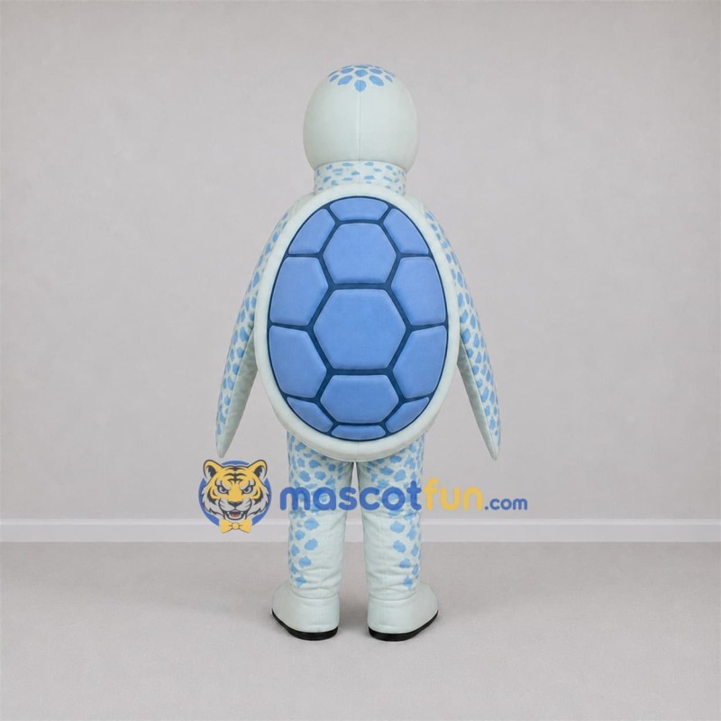 Custom Pale Blue and White Sea Turtle Mascot Costume Adult Full Body Suit for Ocean Events Custom Pale Blue and White Sea Turtle Mascot Costume Adult Full Body Suit for Ocean Events