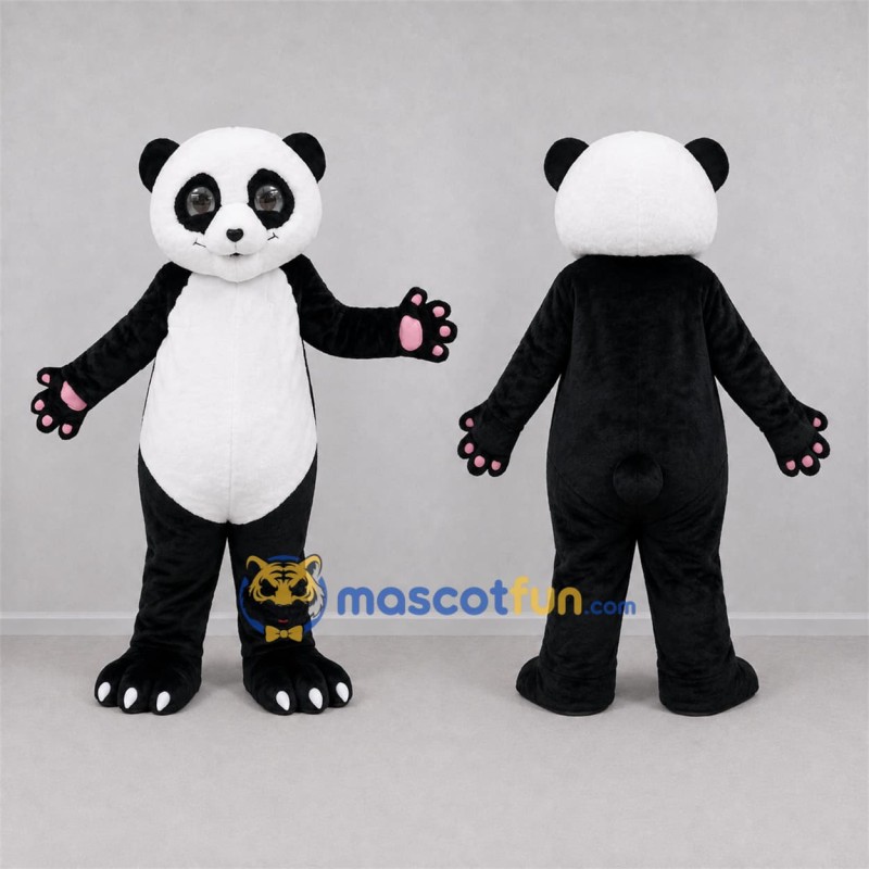 Custom Black and White Panda Mascot Costume Adult Full Body Suit for Wildlife Events Custom Black and White Panda Mascot Costume Adult Full Body Suit for Wildlife Events