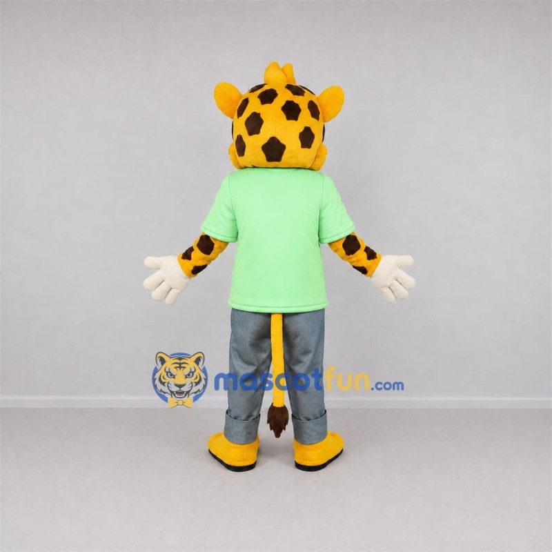 Custom Yellow and Green Giraffe Mascot Costume Adult Full Body Suit for Wildlife Events Custom Yellow and Green Giraffe Mascot Costume Adult Full Body Suit for Wildlife Events