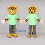 Custom Yellow and Green Giraffe Mascot Costume Adult Full Body Suit for Wildlife Events
