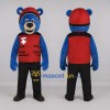 Custom Blue and Red Helmeted Bear Mascot Costume Adult Full Body Suit for Community Events Custom Blue and Red Helmeted Bear Mascot Costume Adult Full Body Suit for Community Events